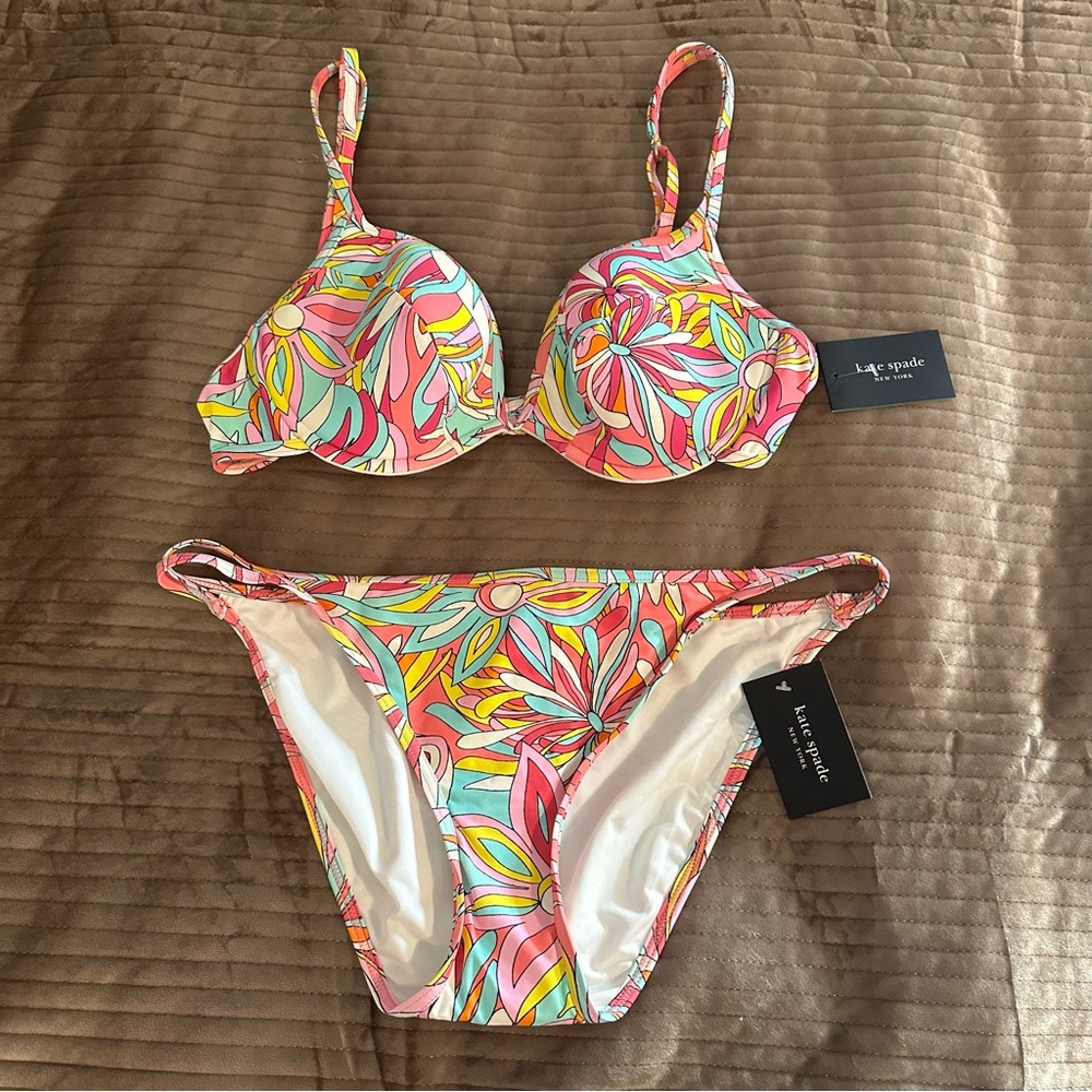 kate spade Pink Multi Anemone Floral Bikini Swimsuit